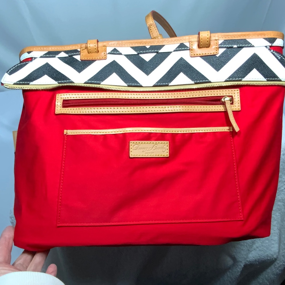 Dooney & Bourke Large Black and White Chevron Tote - Picture 5 of 16